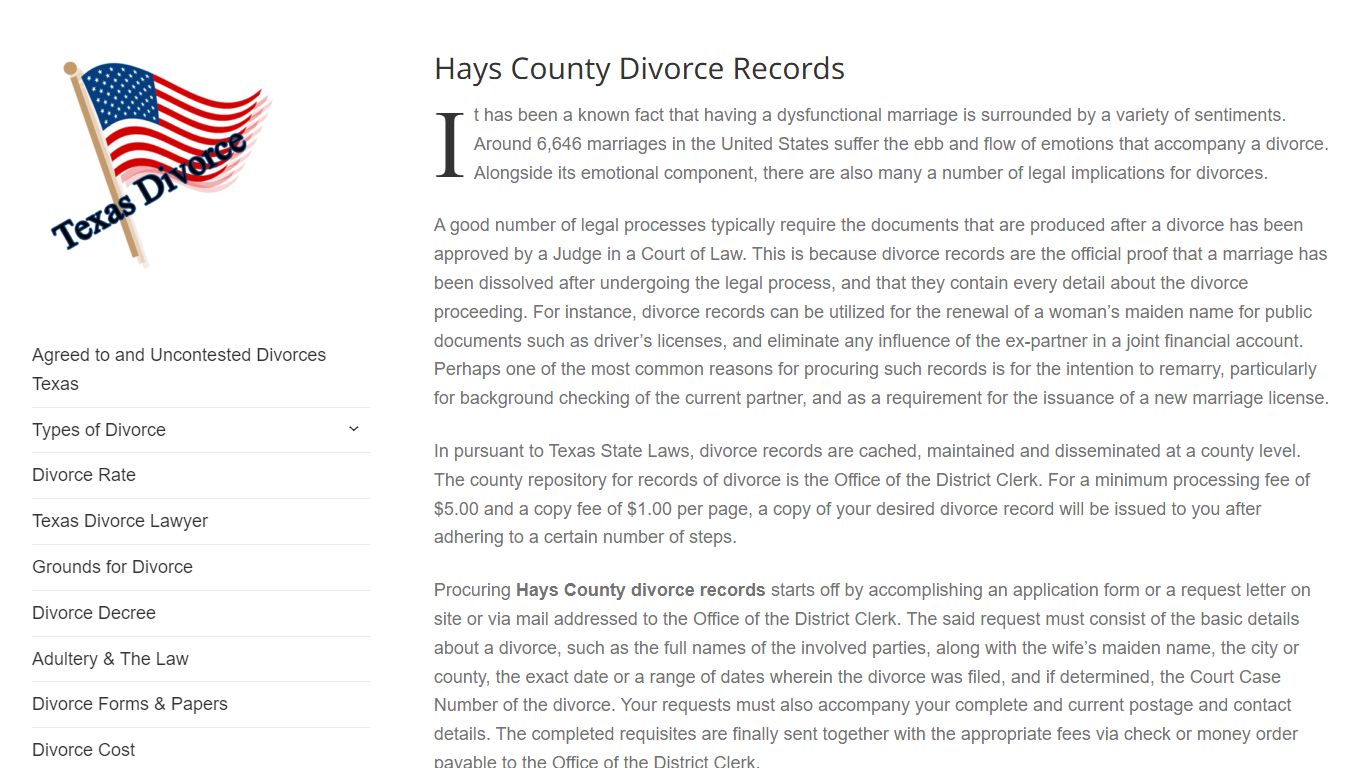 Hays County Divorce Records – Divorce in Texas